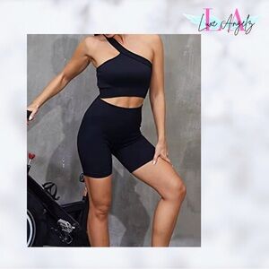 Black Bike Shorts Set
